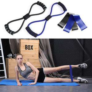 8 Shaped Chest Expanders & Resistance Bands Set - FitPug.com